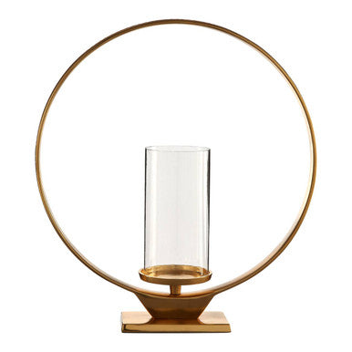 Large Gold Finish Candle Holder | Cirqua