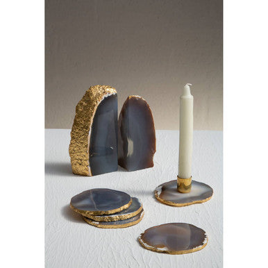 Grey Agate Candle Holder | Bowerbird Agata