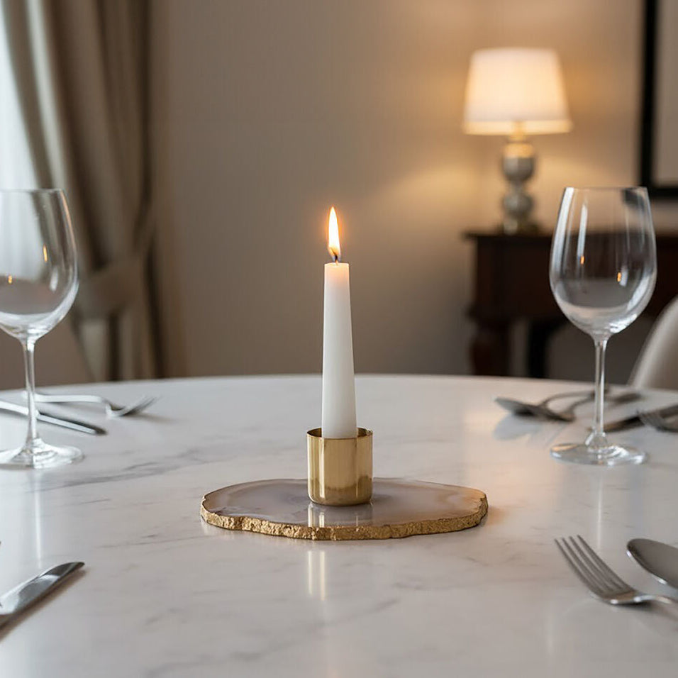 Grey Agate Candle Holder | Bowerbird Agata