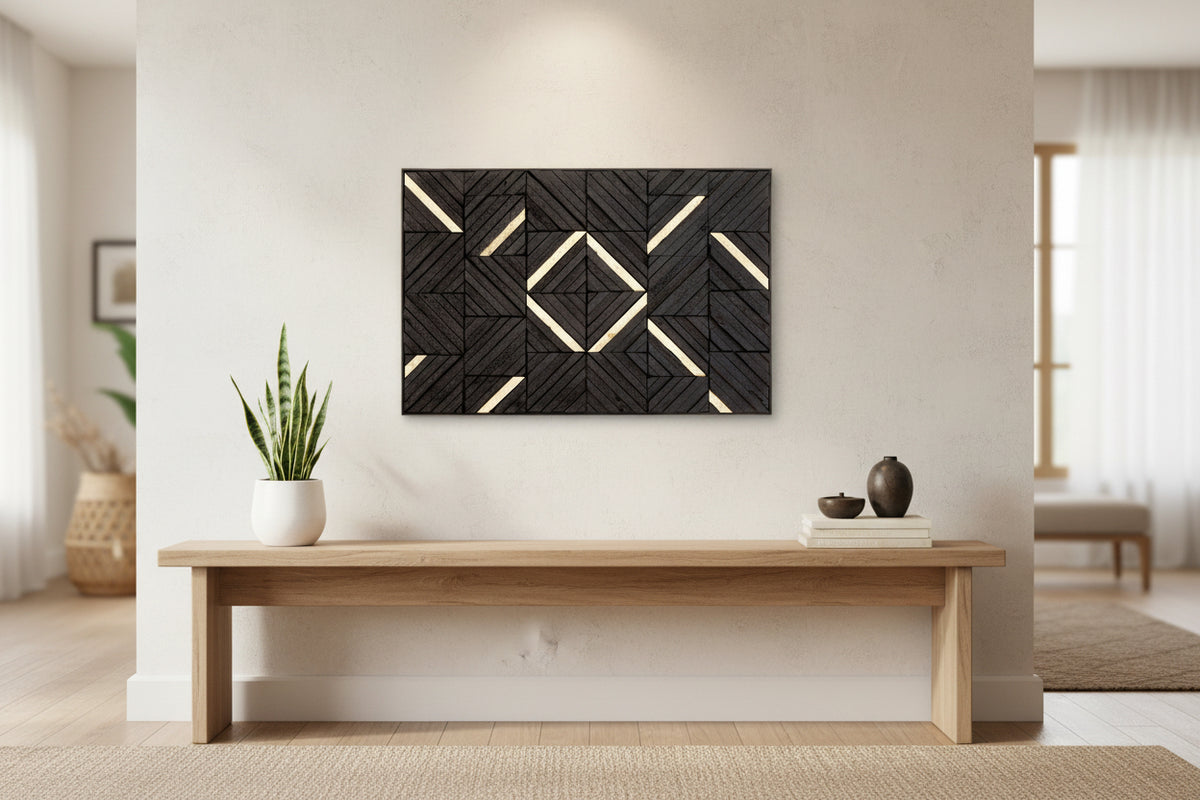 Black Wood Carving Wall Art | Modello