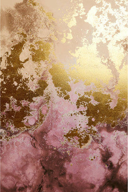 Astratto Cream and Mauve Abstract Foil Wall Art