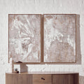 Set of 2 Neutral Tones Textured Wall Art | Astratto