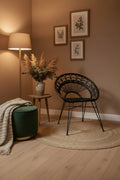 Manado Black Rattan Chair with Round Back