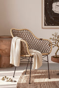 Manado Natural Rattan Chair with Black Finish Legs