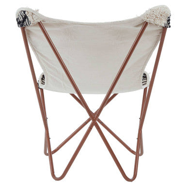 Cefena Black and White Moroccan Design Butterfly Chair