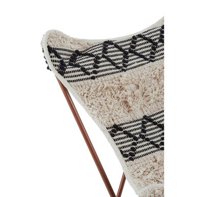 Cefena Black and White Moroccan Design Butterfly Chair