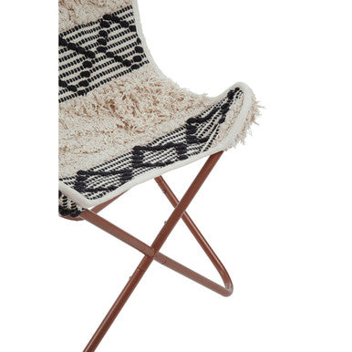 Cefena Black and White Moroccan Design Butterfly Chair