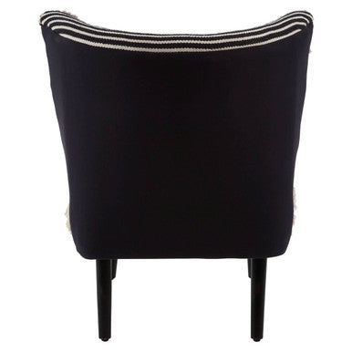 Cefena Black and White Textured Fabric Chair