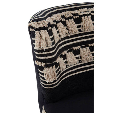 Cefena Black and White Textured Fabric Chair