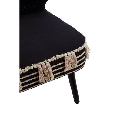 Cefena Black and White Textured Fabric Chair
