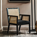 Corso Natural Rattan and Black Velvet Arm Chair
