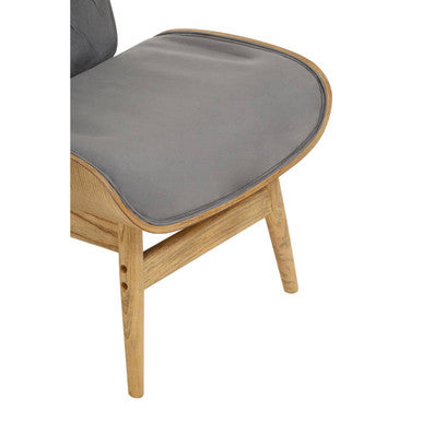 Vinsi Dark Grey Velvet Wing Back Chair with Elm Wood Frame