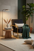 Hana Black Velvet Button Tufted Chair with Gold Finish Frame