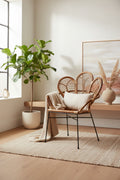 Manado Natural Rattan Armchair with Scalloped Back
