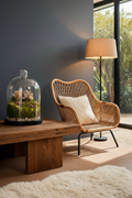 Manado Natural Rattan Chair with Black Finish Legs