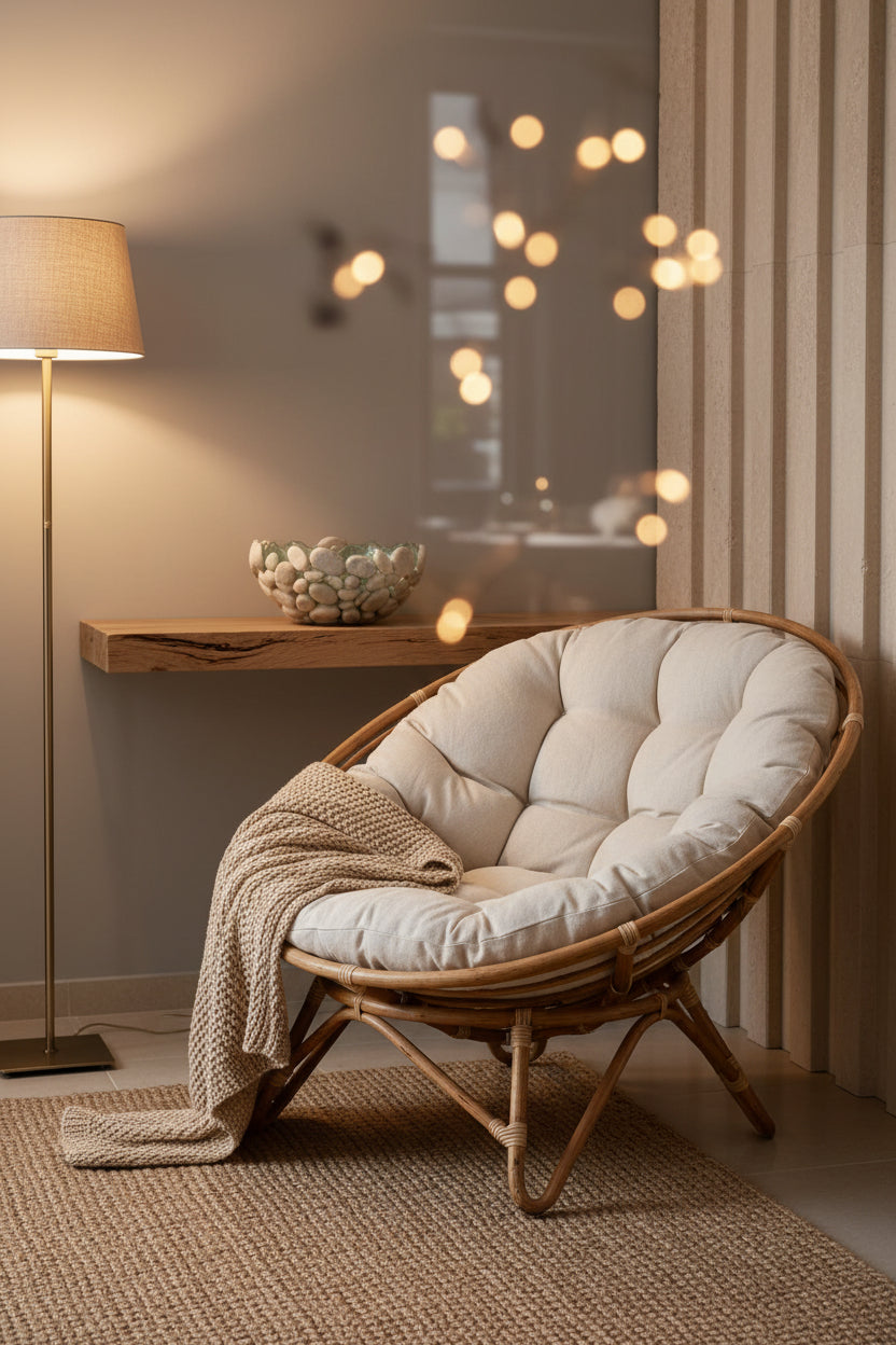 Manado Natural Rattan Papasan Chair