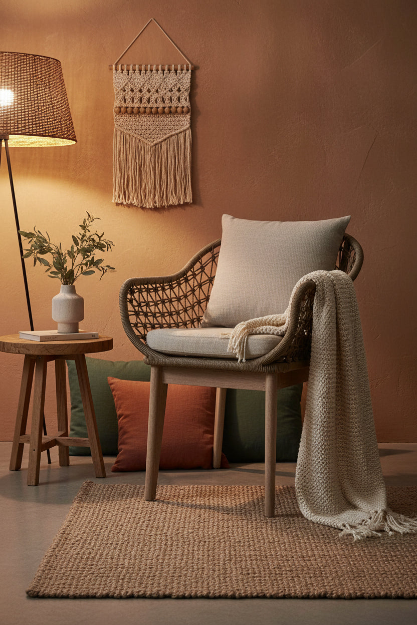 Opus Grey Woven Rope Chair with Cushion