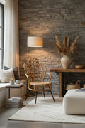 Java Natural Rattan Scalloped Back Chair
