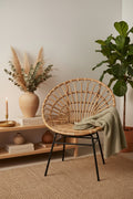 Java Natural Rattan Flared Back Chair