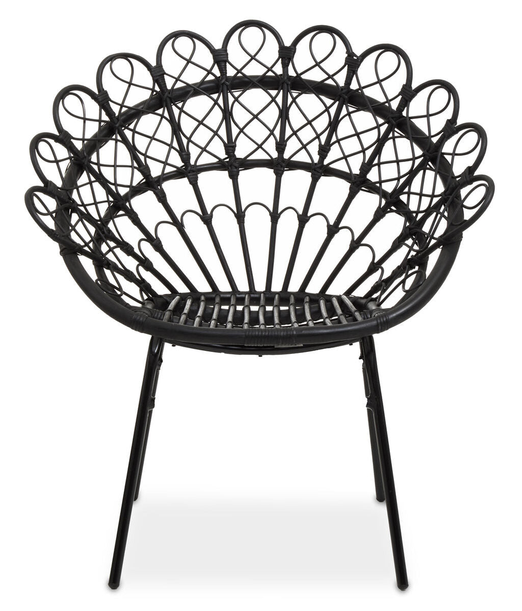 Java Black Rattan Peacock Chair
