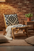 Cefena Black and White Berber Style Lounge Chair