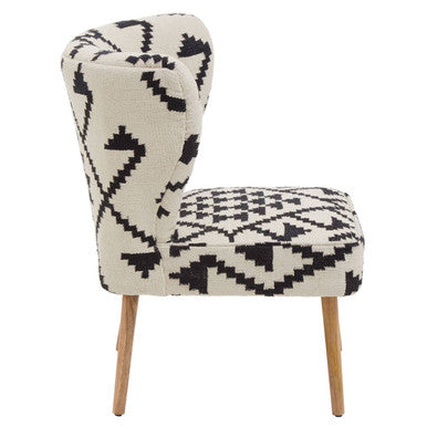 Cefena White and Black Berber Style Chair