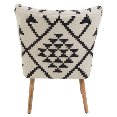Cefena White and Black Berber Style Chair