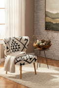 Cefena White and Black Berber Style Chair