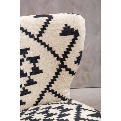 Cefena White and Black Berber Style Chair
