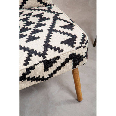 Cefena White and Black Berber Style Chair