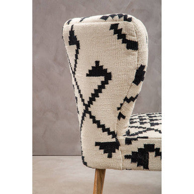 Cefena White and Black Berber Style Chair