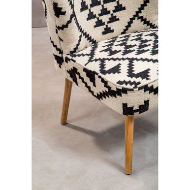 Cefena White and Black Berber Style Chair