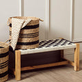 Satna Black and White Jute Woven Bench