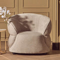 Daphne Taupe Chenille Effect Curved Chair