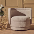 Drake Taupe Chenille Effect Curved Chair