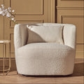Bruge Cream Textured Fabric Curved Chair