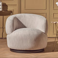 Bordo Grey Textured Fabric Curved Swivel Chair