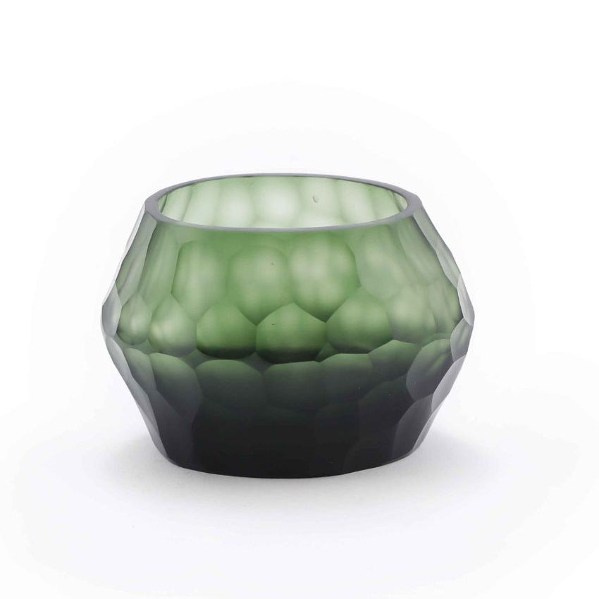 HEMATITE CANDLEHOLDER - H9 D11 cm - STEELGREEN