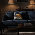 Ardmore - Cheetah Kings Forest Tanzanite Cotton Cushion Cover