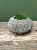 Hand-Carved Indonesian Riverstone with Preserved Moss | 19cm × 11cm H
