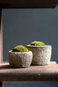 Antique Chinese Stone Mortar with Preserved Moss | Zen Garden Planter | circa 1950s