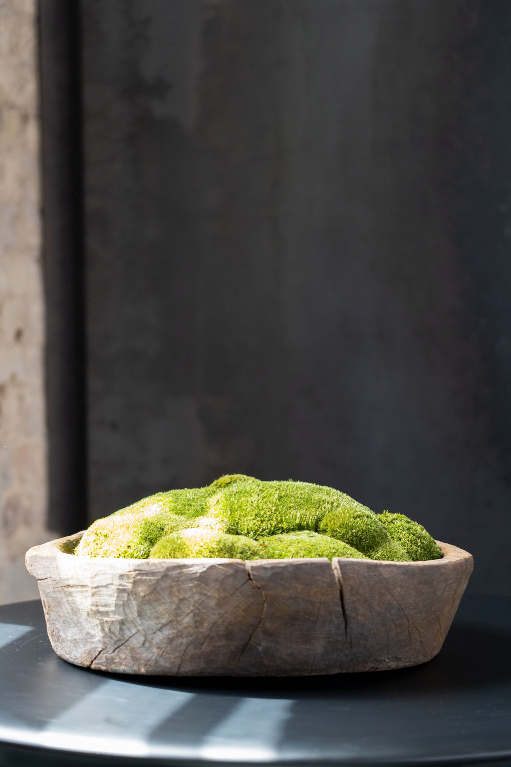 Vintage Wooden Bowl with Preserved Moss | Handmade | With or Without Moss