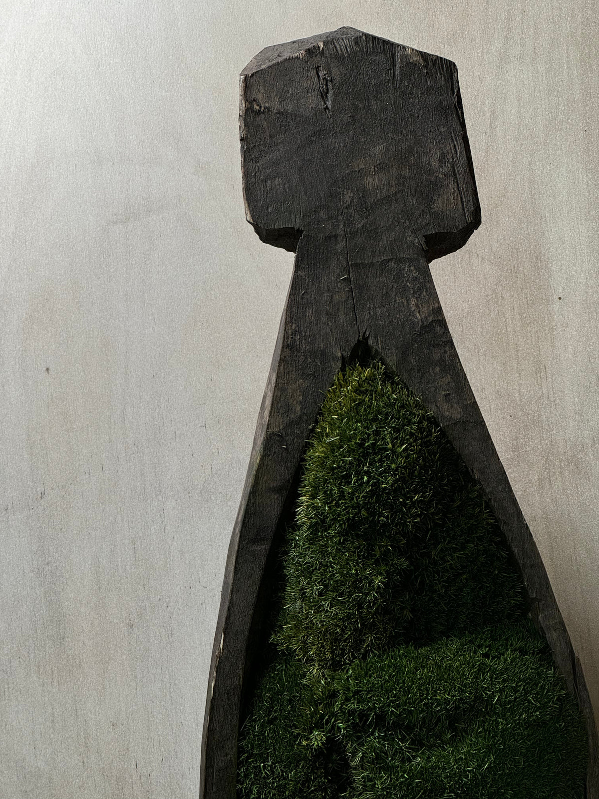 Mokoro Canoe Preserved Moss Table Display | Handmade Planter