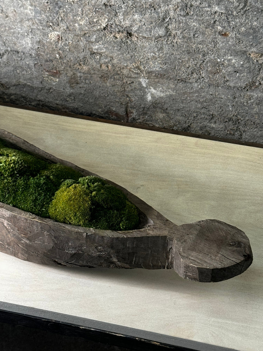 Mokoro Canoe Preserved Moss Table Display | Handmade Planter |