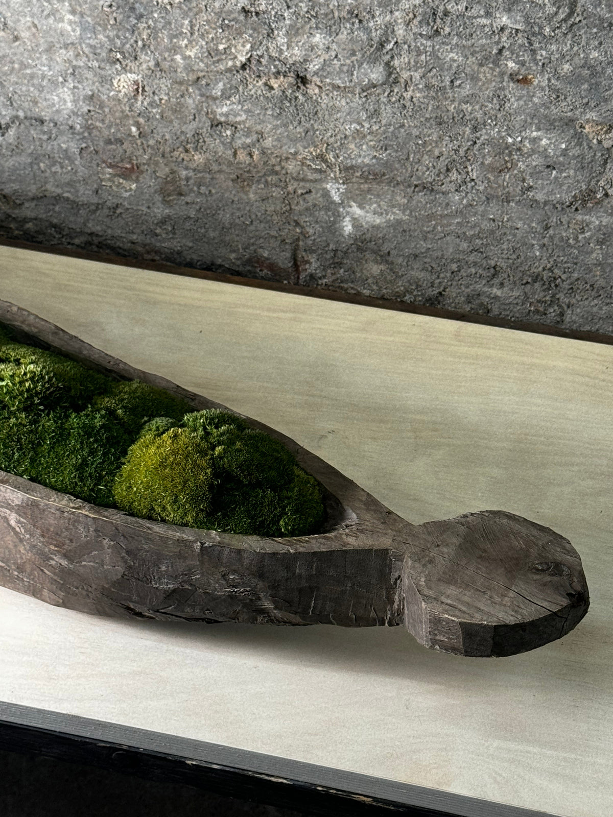 Mokoro Canoe Preserved Moss Table Display | Handmade Planter |