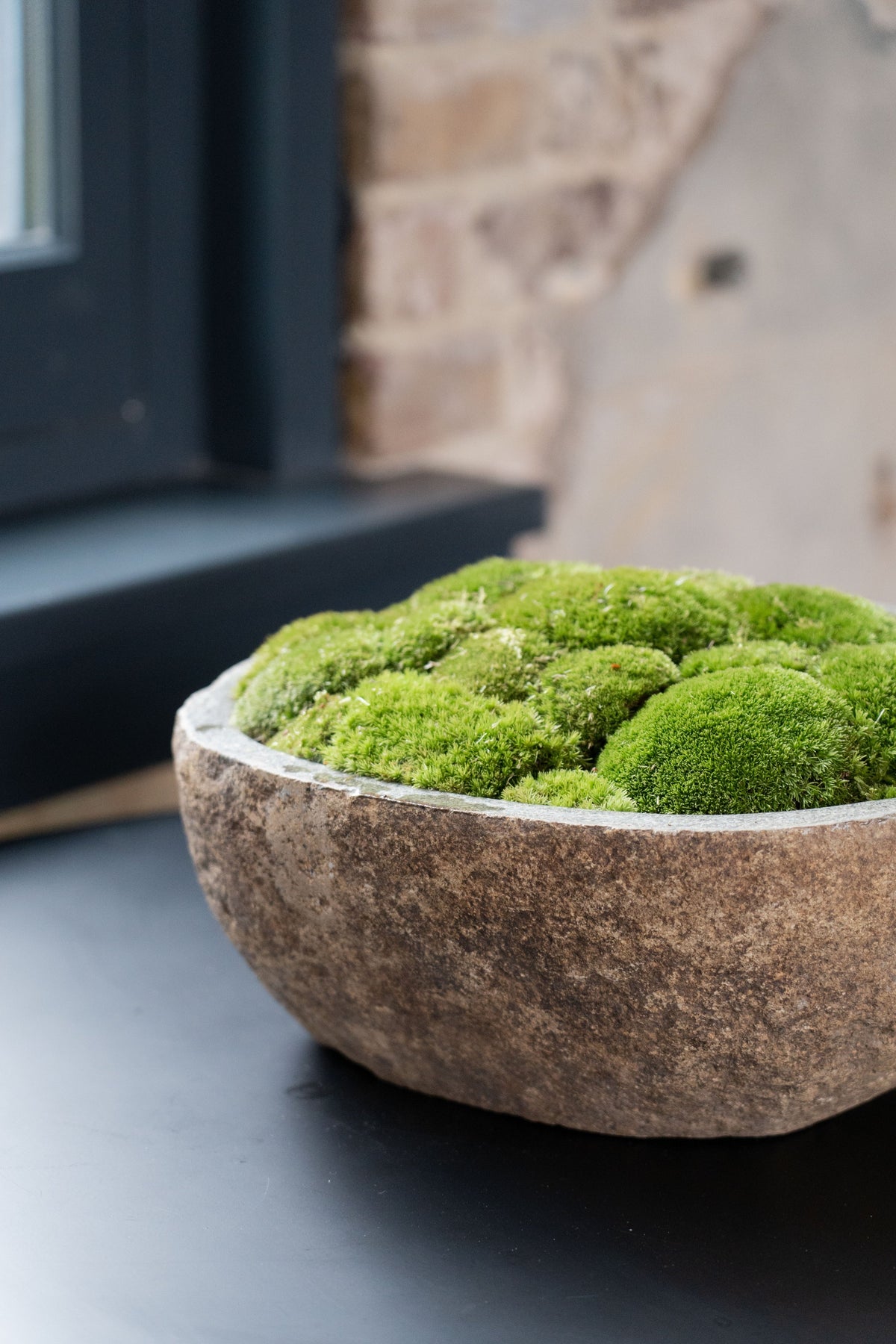 Indonesian Stone Moss Bowl | Hand-Carved | With or Without Preserved Moss