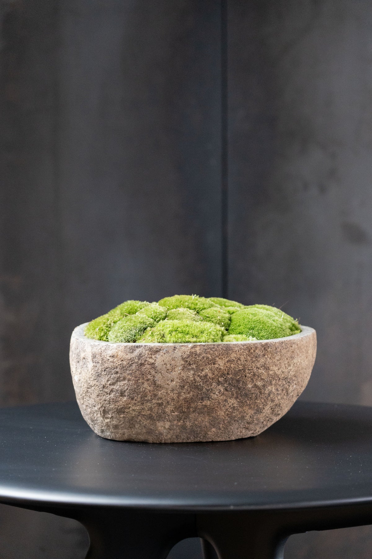 Indonesian Stone Moss Bowl | Hand-Carved | With or Without Preserved Moss