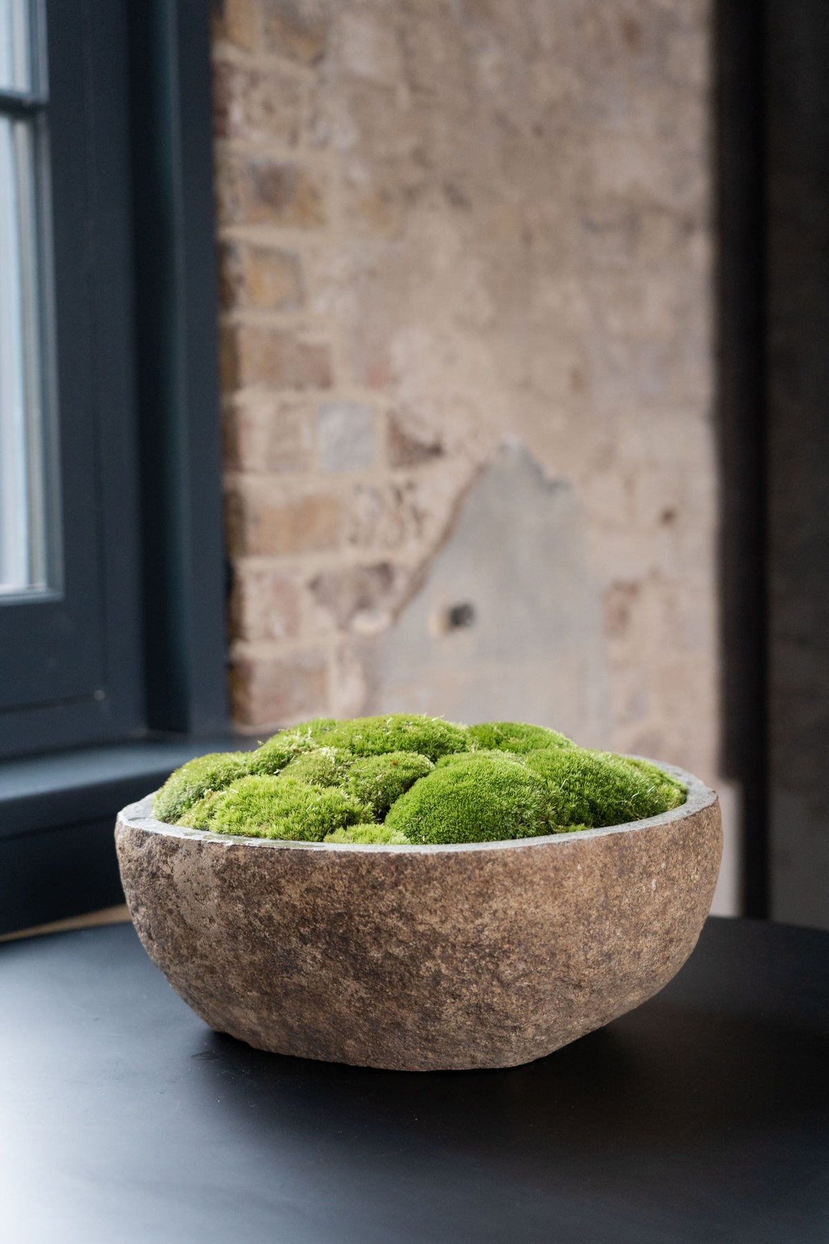 Indonesian Stone Moss Bowl | Hand-Carved | With or Without Preserved Moss