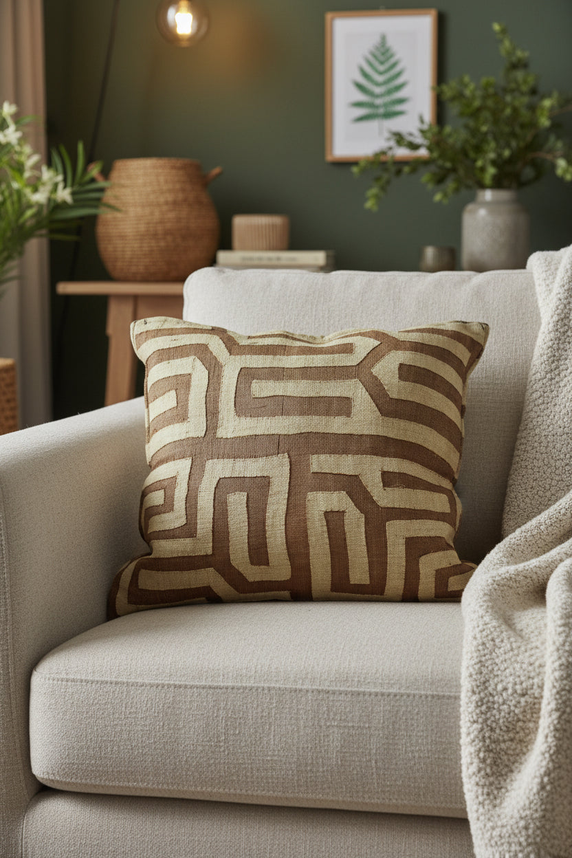 Vintage Kuba Cloth Cushion - 55.4