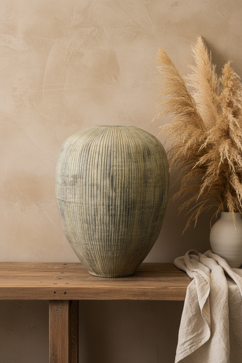 Rustic Glazed Brown XL Indonesian Pot No 32